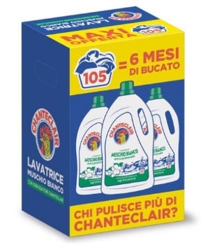 CHANTECLAIR LIQUIDO LAVATRICE DA 35LAVAGGI IN CONFEZIONE DA 3 AL MUSCHIO BIANCO