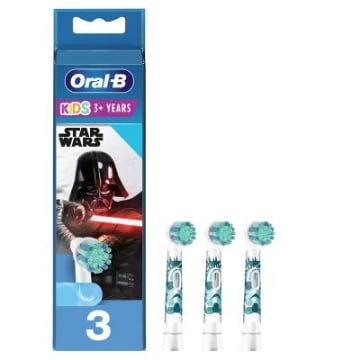 ORAL B SPAZZOLINO ELETTRICO CON 3 TESTINE DI RICAMBIO KIDS STARWARS EXTRA S OKX