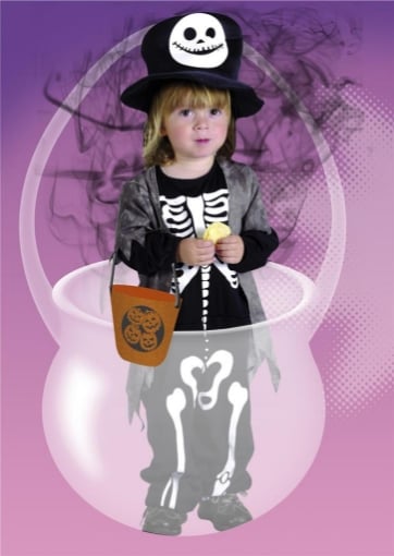 COSTUME BABY SKELETON CON BORSA 4-6 ANNI