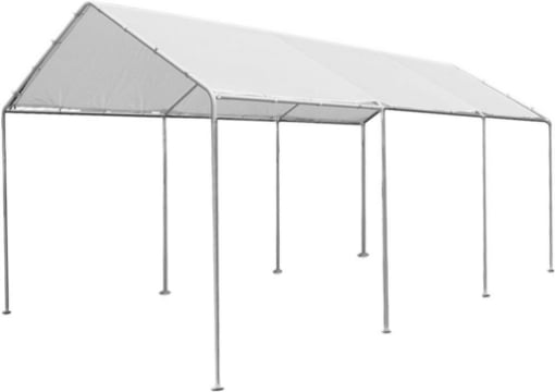 GAZEBO CARPORT IN ACCIAIO 3X6 MT COPERTURA GARAGE PER AUTO BIANCO