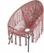 MACRAME SEDIA GHISA CON INTRECCIO IN COTONE DI COLORE ROSA 74 X P. 91 X H. 89 CM 