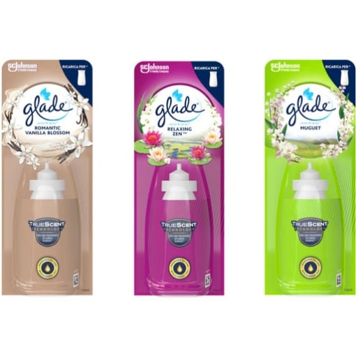 GLADE RICARICA DEODORANTE PER AMBIENTE 18 ML FRAGRANZA ASSORTITA / VANIGLIA - MUGHETTO - RELAXING ZEN