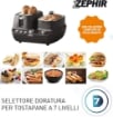 ZEPHIR BREAKFAST SET 5 IN 1 TOSTAPANE, CASSERUOLA SUPPORTO PER UOVA, PIASTRA E COTTURA A VAPORE 1600 WATT