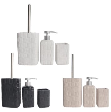 MA MAISON DOMINO SET 3PZ BAGNO CON PORTA SCOPINO IN COLORAZIONE ASSORTITA OKX