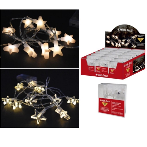 HIGH TECH FILO CON STELLE 10 METRI LED COLORE BIANCO CALDO A BATTERIA  OKX