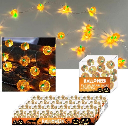 MAURY'S FILO 20 LED MINI ZUCCHE A BATTERIA PER UN HALLOWEEN PAUROSO 