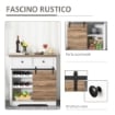  MOBILE DA CUCINA RUSTICO CON 2 CASSETTI, RIPIANI APERTI E PORTABOTTIGLIE, IN LEGNO E METALLO, 80X39X86 CM