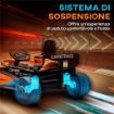 MACCHINA ELETTRICA PER BAMBINI 3-5 ANNI CON LICENZA MCLAREN, TELECOMANDO E CLACSON, 115X67X50 CM, ARANCIONE