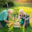 INGINOCCHIATOIO PANCA DA GIARDINO PIEGHEVOLE CON TASCA PORTA ATTREZZI