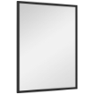 SPECCHIO DA PARETE RETTANGOLARE CON GANCI, IN VETRO E MDF, 60X80 CM, NERO