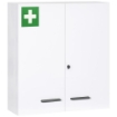 ARMADIETTO MEDICINALI A 6 RIPIANI CON SERRATURA E 2 CHIAVI, IN ACCIAIO, 55X18X60 CM, BIANCO