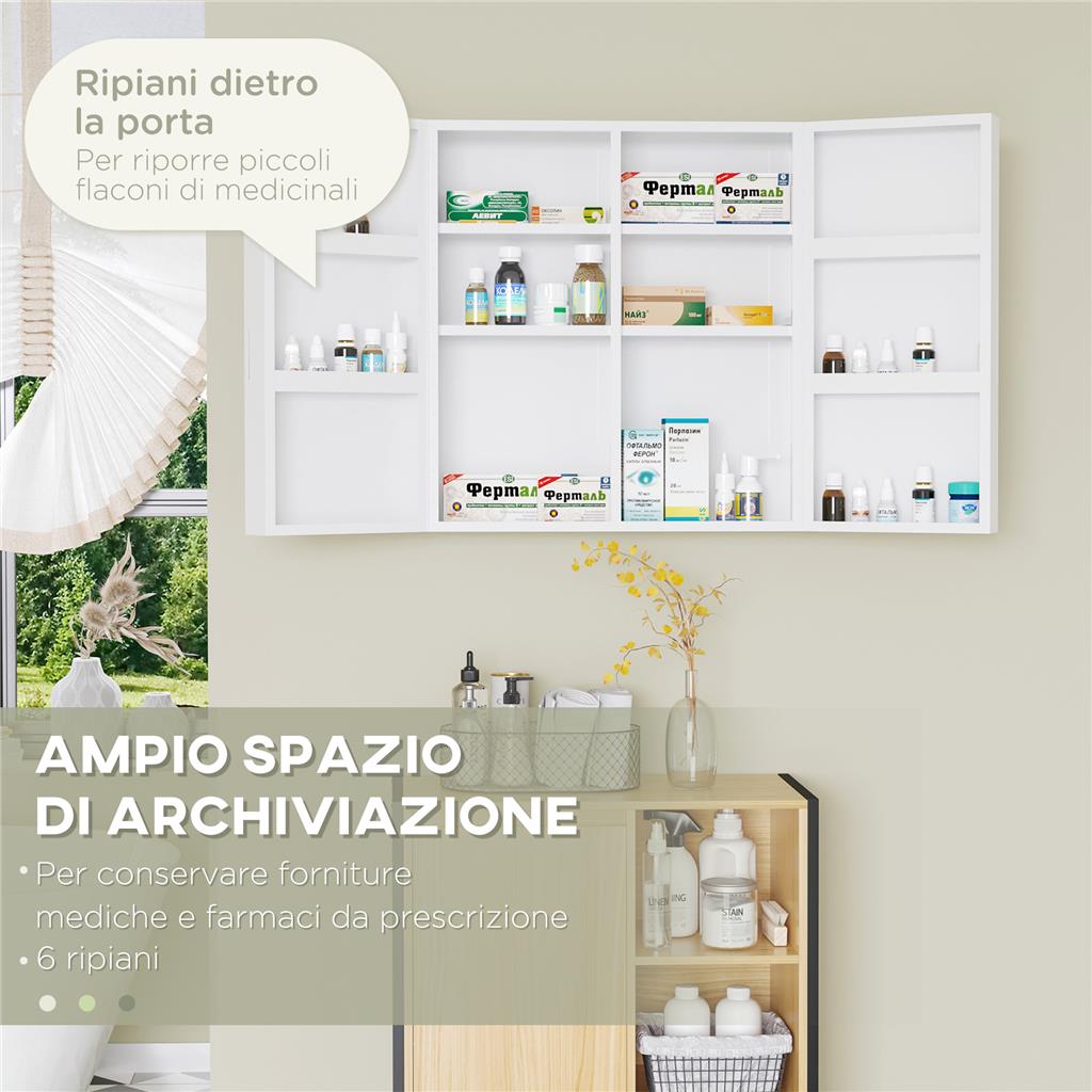 Zenna Home Armadietto Per Medicinali Rotondo 60 Cm - Nero Opaco, 2 Ripiani In Acciaio, Anta A Specchio Reversibile, Montaggio A Parete