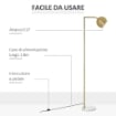 LAMPADA DA TERRA MODERNA A PIANTANA E PARALUME REGOLABILE VINTAGE ORO