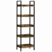 LIBRERIA STILE INDUSTRIALE 5 RIPIANI IN LEGNO E METALLO 48X30X155CM MARRONE