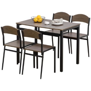 SET DA PRANZO DA 5 PEZZI CON 1 TAVOLO RETTANGOLARE 100X63X76.5 CM E 4 SEDIE