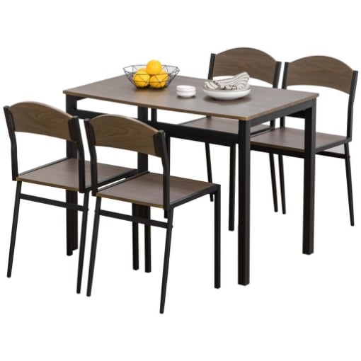 SET DA PRANZO DA 5 PEZZI CON 1 TAVOLO RETTANGOLARE 100X63X76.5 CM E 4 SEDIE