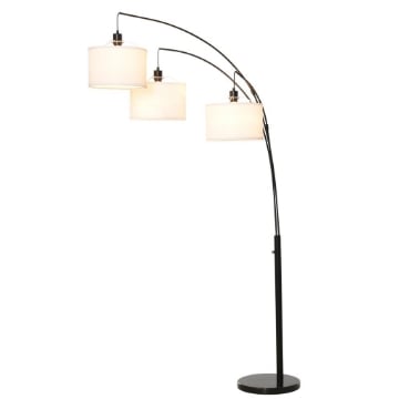 LAMPADA DA TERRA 3 LUCI E BRACCIA FLESSIBILI BASE IN MARMO ALTEZZA 205 CM