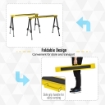 SET 2 CAVALLETTI DA LAVORO PIEGHEVOLI CON ALTEZZA REGOLABILE PORTATILI E ANTISCIVOLO GIALLI
