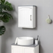 MOBILE BAGNO A UN'ANTA CON MENSOLA REGOLABILE 41X18.5X52CM BIANCO E GRIGIO