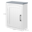 MOBILE BAGNO A UN'ANTA CON MENSOLA REGOLABILE 41X18.5X52CM BIANCO E GRIGIO