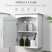 MOBILE BAGNO A UN'ANTA CON MENSOLA REGOLABILE 41X18.5X52CM BIANCO E GRIGIO