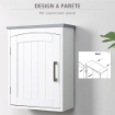 MOBILE BAGNO A UN'ANTA CON MENSOLA REGOLABILE 41X18.5X52CM BIANCO E GRIGIO