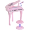 MINI PIANOFORTE GIOCATTOLO PER BAMBINI CON MICROFONO E SGABELLO ROSA