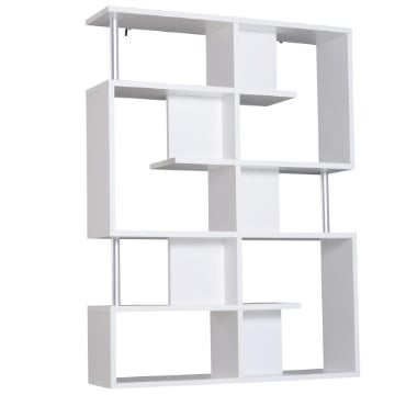 MOBILE A SCAFFALI LIBRERIA 5 LIVELLI 120 X 28.6 X 160 CM IN LEGNO BIANCO