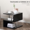 MODERNO TAVOLINO BASSO DA SALOTTO IN LEGNO NERO, 50X50X50CM