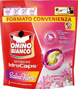 OMINO BIANCO IDROCAPS DETERSIVO LAVATRICE IN CAPSULE SALVA FIBRE 30 LAVAGGI PER BASSE TEMPERATURE NINFEA ROSA OKX