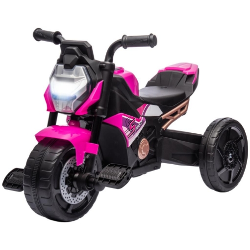 TRICICLO ELETTRICO PER BAMBINI 18-36 MESI 3 IN 1 CON FARI, MUSICA E CLACSON, IN PP E ACCIAIO, 75X43X47 CM, ROSA