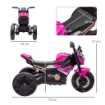 TRICICLO ELETTRICO PER BAMBINI 18-36 MESI 3 IN 1 CON FARI, MUSICA E CLACSON, IN PP E ACCIAIO, 75X43X47 CM, ROSA