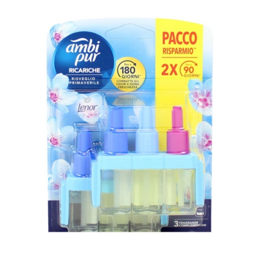 AMBIPUR 3 VOLUTION RICARICA RISVEGLIO PRIMAVERILE 20 ML X 2 PEZZI 3 FRAGRANZE FINO A 90 GIORNI DI DURATA OKX