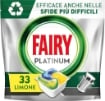 FAIRY PLATINUM LAVASTOVIGLIE BRILLANTANTE 33 CAPSULE LIMONE SISTEMA DI PRELAVAGGIO INTEGRATO EFFICACE NELLE SFIDE DIFFICILI OKX