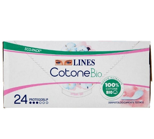 LINES COTONE BIO PROTEGGISLIP 24 PZ DERMATOLOGICAMENTE TESTATO NUOVO FILTRANTE OKX