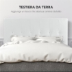 TESTIERA LETTO MATRIMONIALE IMBOTTITA CON DESIGN A BOTTONI, IN PELLE PU E MDF, 160X7X120 CM, BIANCO