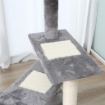 TIRAGRAFFI PER GATTI DA 100CM CON LETTINO ROTONDO, PALI IN SISAL E RIVESTIMENTO IN PELUCHE, GRIGIO