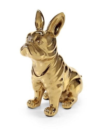 STATUA DECORATIVA BULLDOG FRANCESE 24X12X30 CM IN COLORE ORO