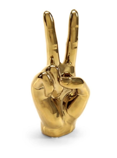 STATUA DECORATIVA MANO 9X7X19 CM IN COLORE ORO