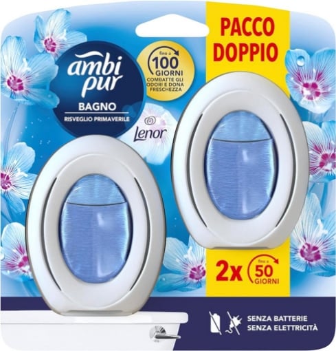 AMBI PUR BAGNO PROFUMATORE PER AMBIENTI FRAGRANZA LENOR RISVEGLIO PRIMAVERILE TECNOLOGIA ELIMINA ODORI FINO A 50 GIORNI OKX