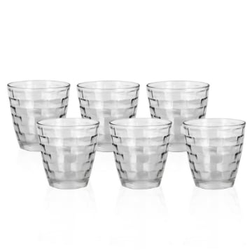 SET DI 6 BICCHIERI REALIZZATI IN VETRO PER ACQUA CAPIENZA DA 256 ML L'UNO