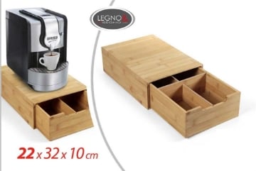 CASSETTO MULTIUSO IN LEGNO CON DIVISORIO INTERNO 22X32X10CM COLORE NATURALE