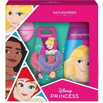 PRINCESS COFANETTO  REGALO SHAMPOO DELICATO 300 ML + BOMBA BAGNO 100 GRAMMI + SET 2 ELASTICI CAPELLI