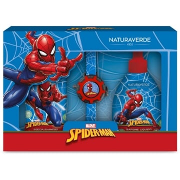 SPIDERMAN COFANETTO REGALO DOCCIASHAMPOO 250 ML + SAPONE LIQUIDO 250 ML + OROLOGIO PROIETTORE