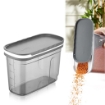 COTENITORE DISPENSER 20X10X13H BARATTOLO IN COLORE GRIGIO CON MANICO AD USO CASALINGO 
