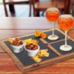 VASSOIO IN LEGNO CON ARDESIA 30X25X1,5 CM PER APERITIVI E FINGER FOOD