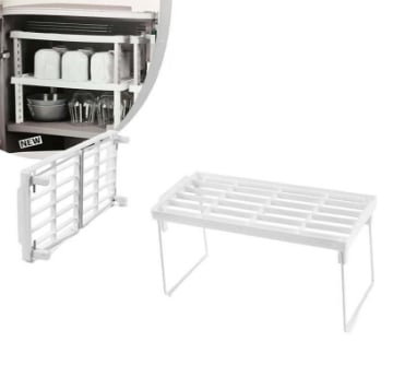 MENSOLA ORGANISER SALVASPAZIO IN PLASTICA 30X14X16CM COLORE BIANCO