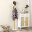 APPENDIABITI DA TERRA AUTOPORTANTE CON 8 GANCI, BASE IN MARMO E ACCIAIO, Ï32X164CM, ORO