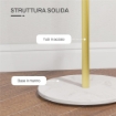 APPENDIABITI DA TERRA AUTOPORTANTE CON 8 GANCI, BASE IN MARMO E ACCIAIO, Ï32X164CM, ORO