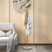 APPENDIABITI DA TERRA AUTOPORTANTE CON 8 GANCI, BASE IN MARMO E ACCIAIO, Ï32X164CM, ORO